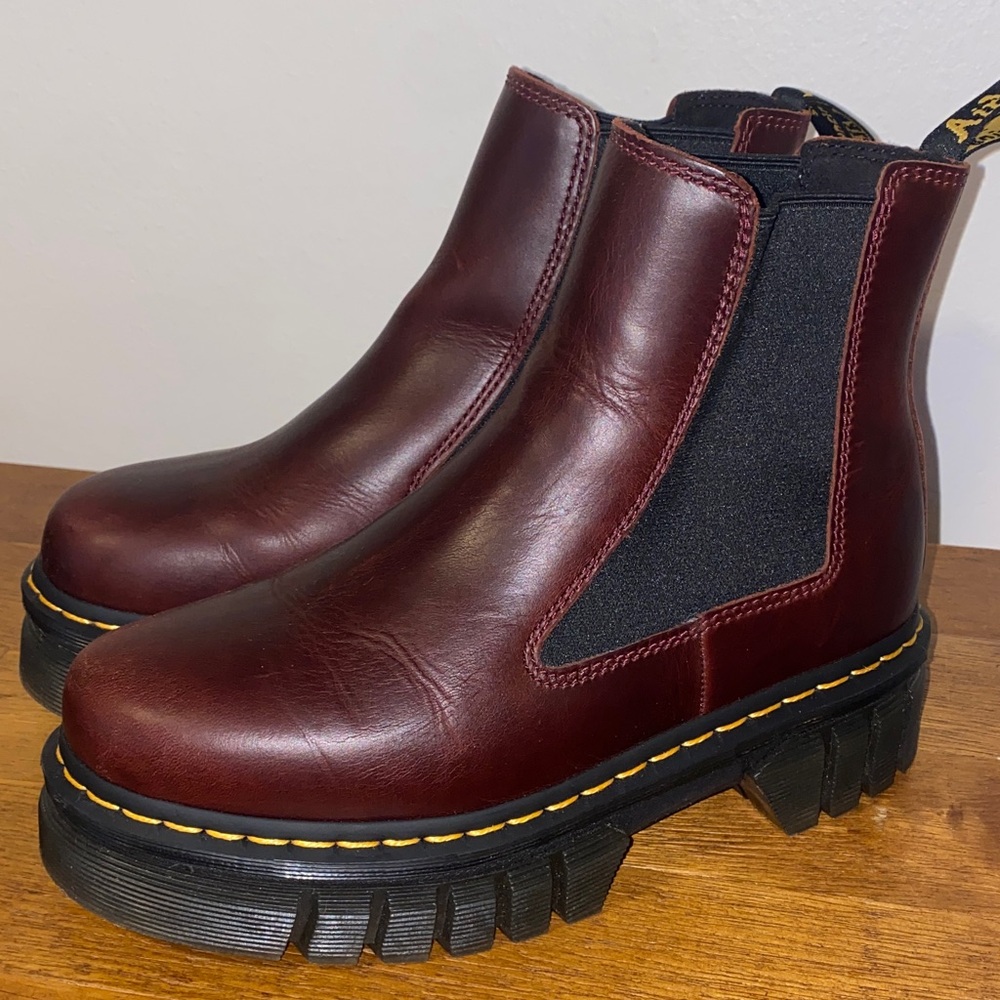 Dr. Martens AirWair Burgundy Leather Chelsea Boots